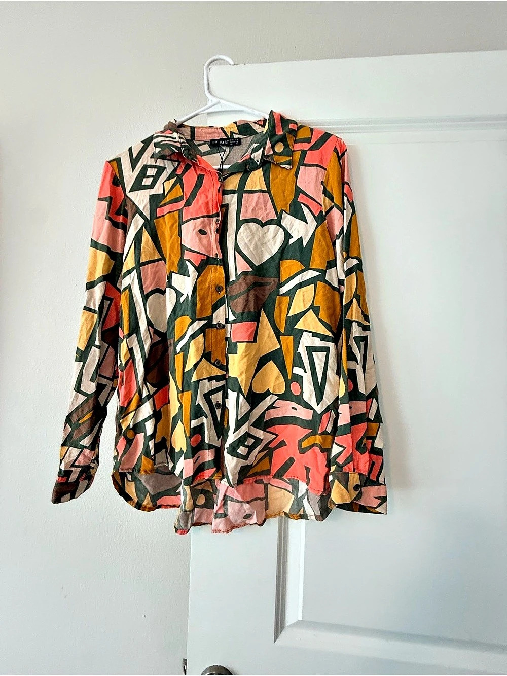 BIG DART Geometric Button Down in Multicolor Size XL NWT